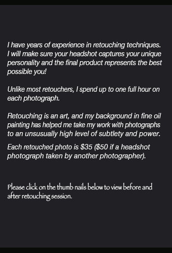 Retouching Services for Headshot Phtographs